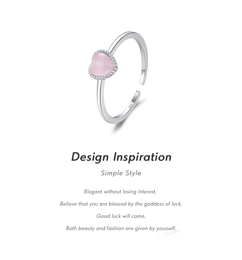 Ig Style Sweet Heart Shape Sterling Silver Rhodium Plated Opal Open Rings In Bulk display picture 2