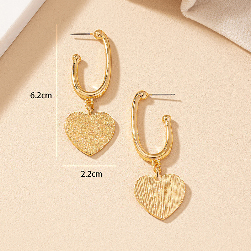 Wholesale Jewelry Vintage Style Heart Shape Alloy Enamel Plating Drop Earrings display picture 2