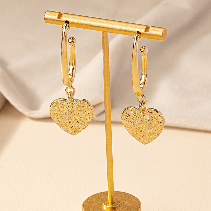 Wholesale Jewelry Vintage Style Heart Shape Alloy Enamel Plating Drop Earrings display picture 10