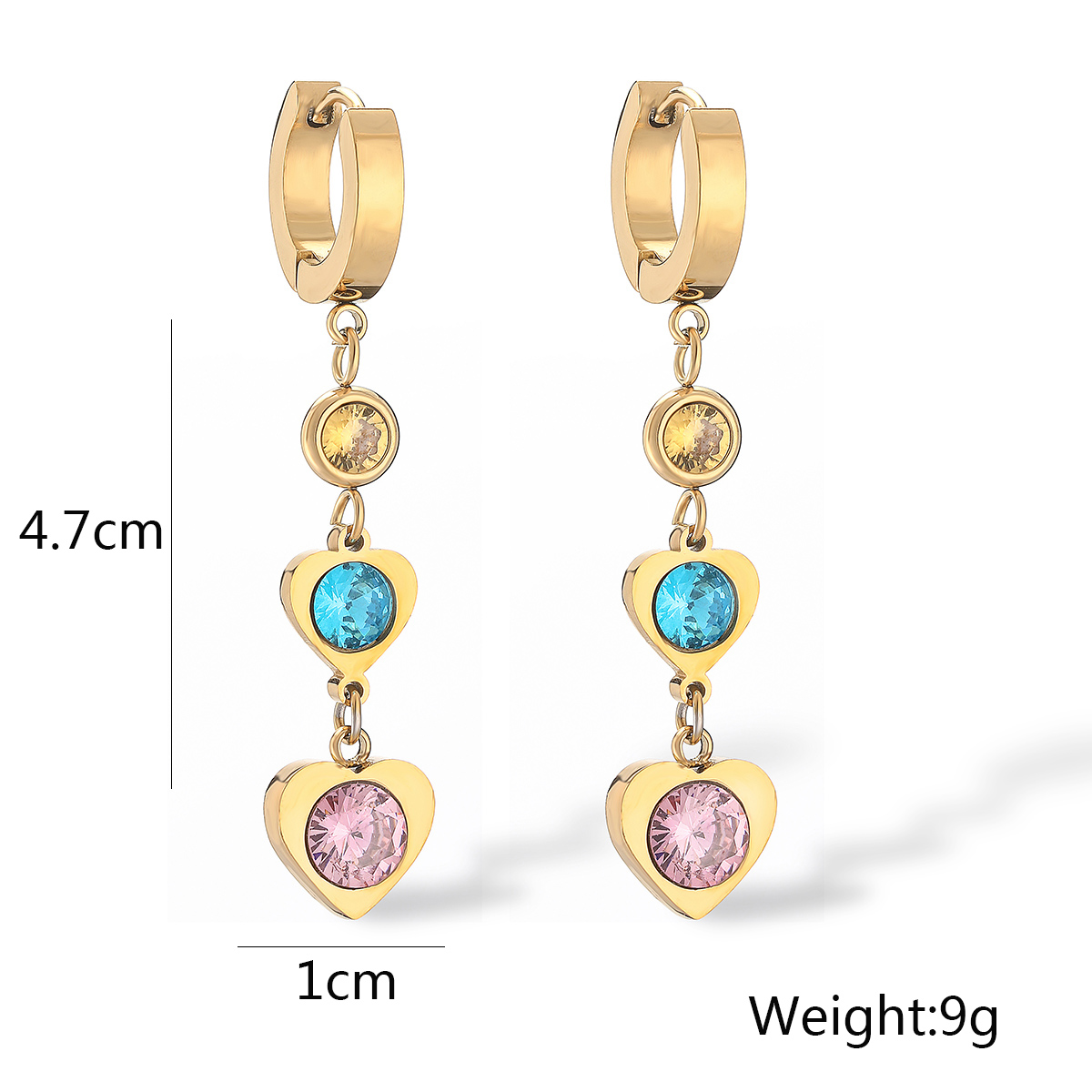 1 Pair Simple Style Commute Tree Heart Shape Plating Inlay 304 Stainless Steel Artificial Pearls Zircon 18K Gold Plated Drop Earrings display picture 1