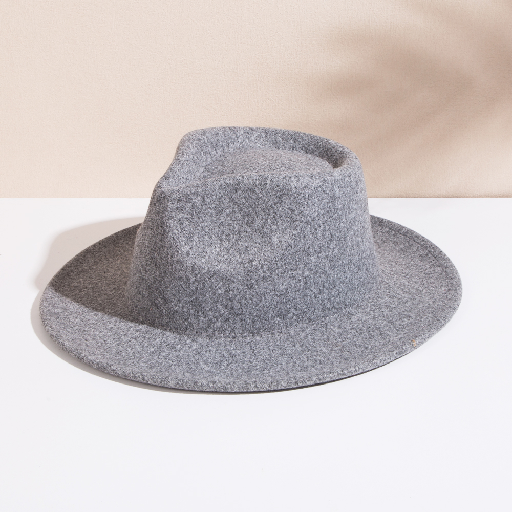 Unisex Elegant Britischer Stil Einfarbig Große Traufen Fedora-hut display picture 6