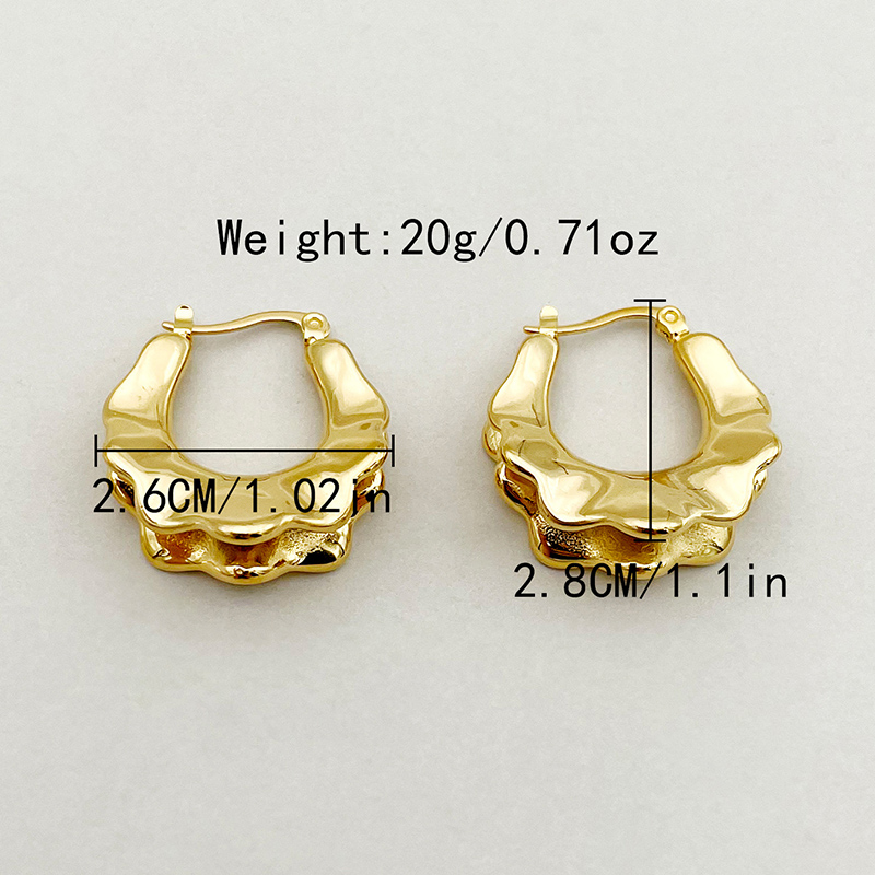 1 Pair Casual Roman Style Commute Irregular Plating 304 Stainless Steel Gold Plated Earrings display picture 3