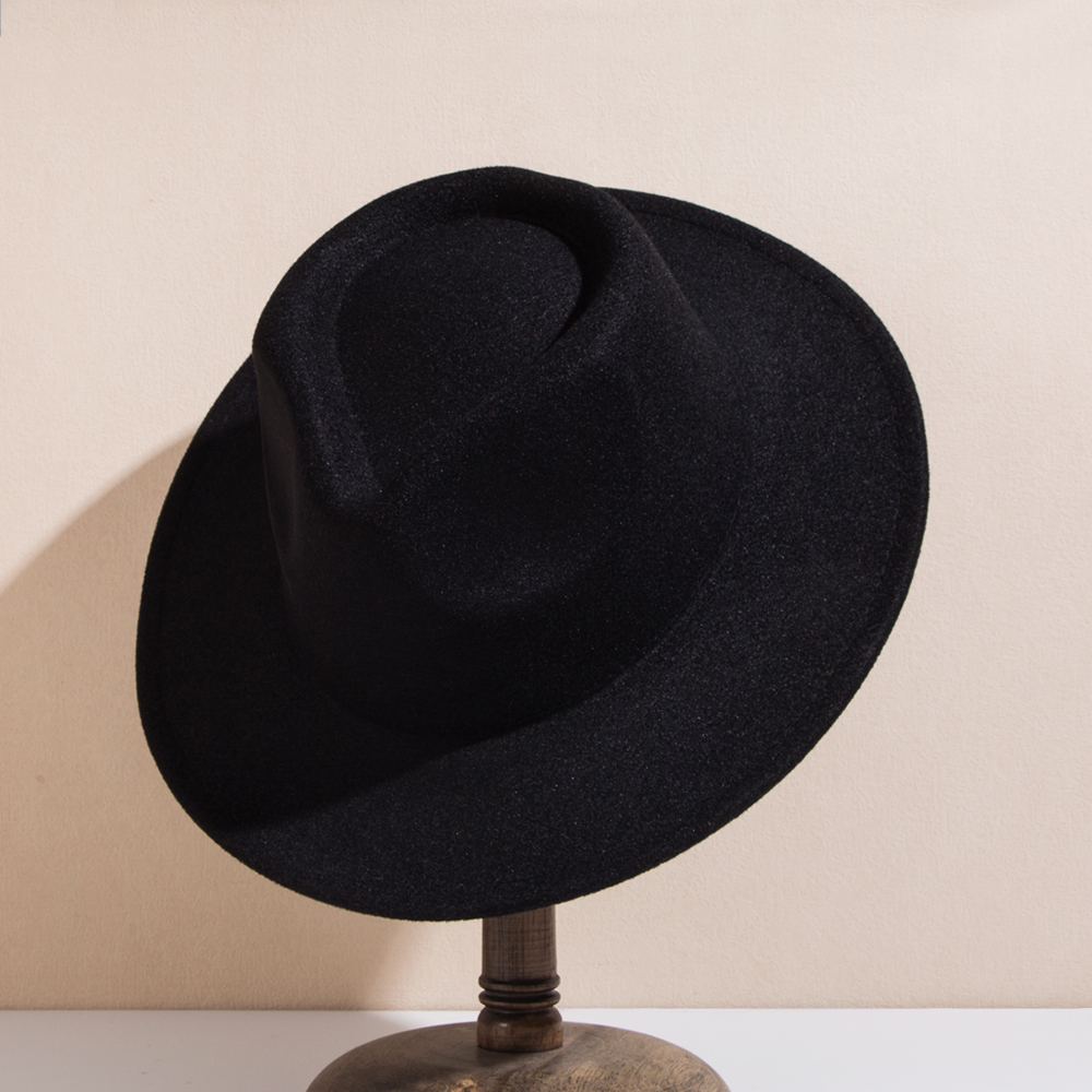 Unisex Elegant British Style Solid Color Big Eaves Fedora Hat display picture 14