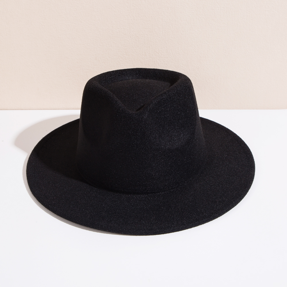 Unisex Elegant British Style Solid Color Big Eaves Fedora Hat display picture 15