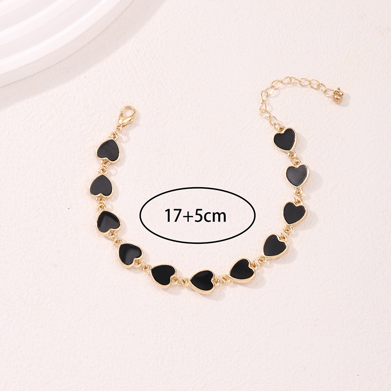 Sweet Heart Shape Alloy Enamel Women's Bracelets display picture 1