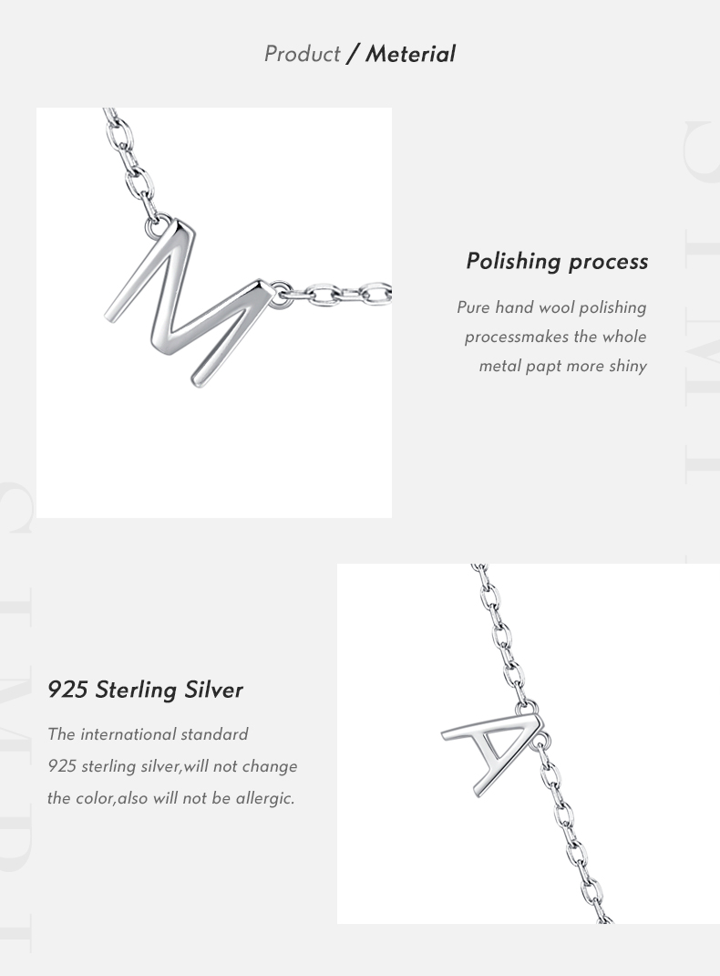 Style Simple Lettre Argent Sterling Plaqué Or Rose Collier En Masse display picture 2
