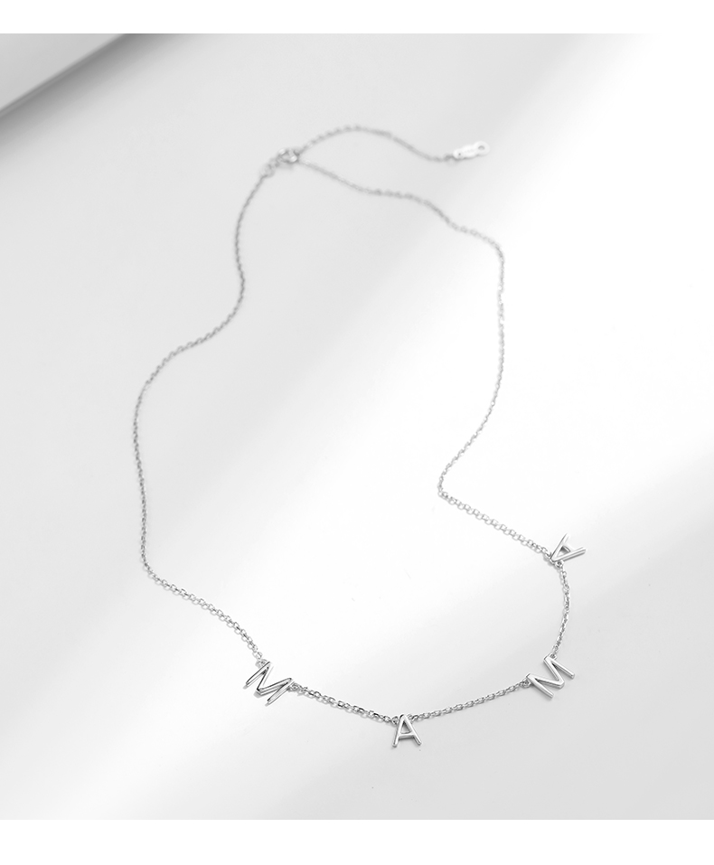 Style Simple Lettre Argent Sterling Plaqué Or Rose Collier En Masse display picture 7