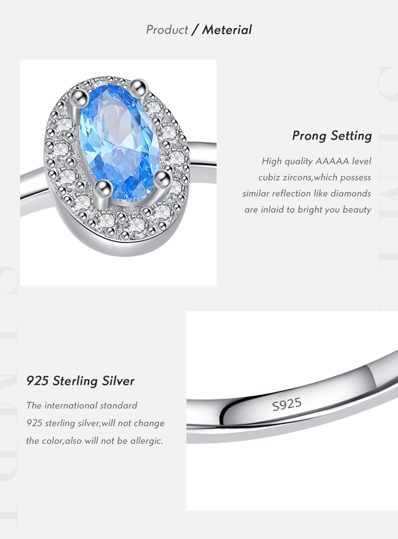 Ig Style Elegant Simple Style Oval Sterling Silver Rhodium Plated Zircon Rings In Bulk display picture 3