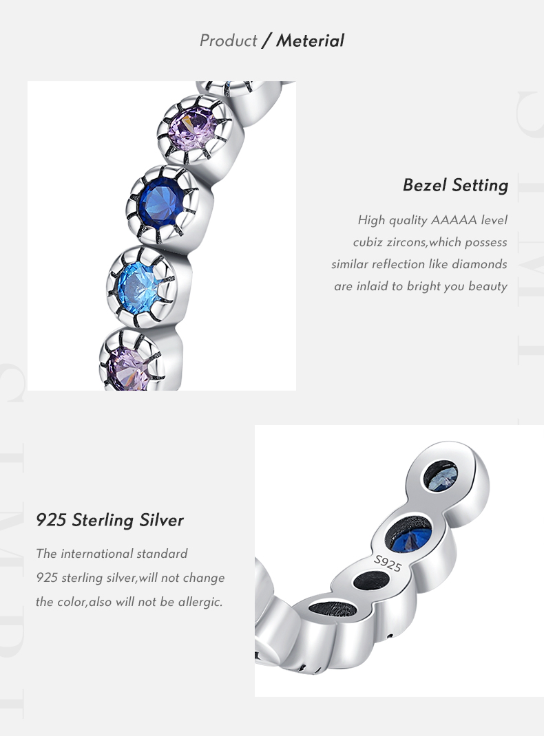 Ig Style Basic Retro Circle Sterling Silver Zircon Open Rings In Bulk display picture 3