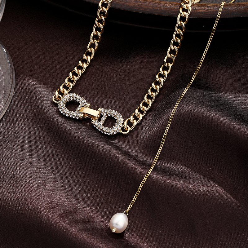 Einfacher Stil Gürtelschnalle Kupfer Perle Überzug Inlay Zirkon 18 Karat Vergoldet Versilbert Halskette display picture 5