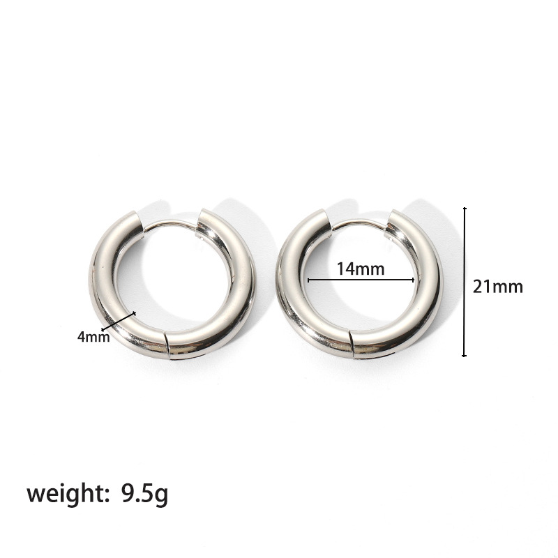 1 Pair Simple Style Round Plating 201 Stainless Steel 18K Gold Plated Hoop Earrings display picture 13