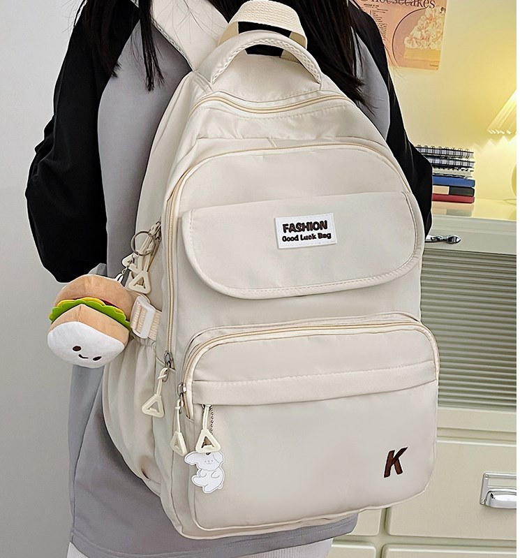 Solid Color School Daily School Backpack display picture 1