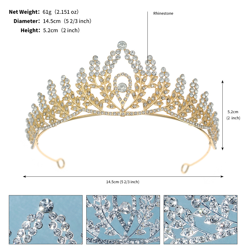 Rétro Les Gouttelettes D'eau Alliage Incruster Zircon Couronne display picture 7