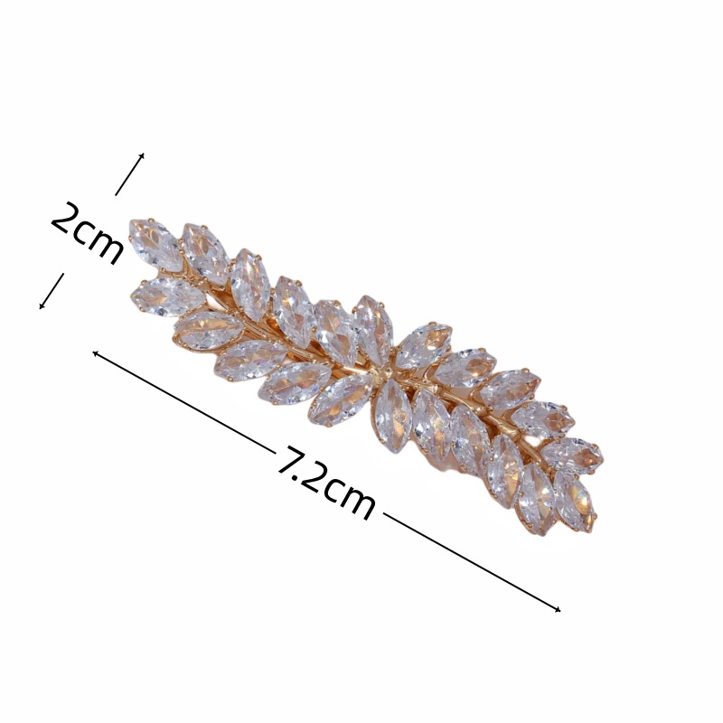 Elegant Leaf Alloy Plating Inlay Zircon Hair Clip display picture 1