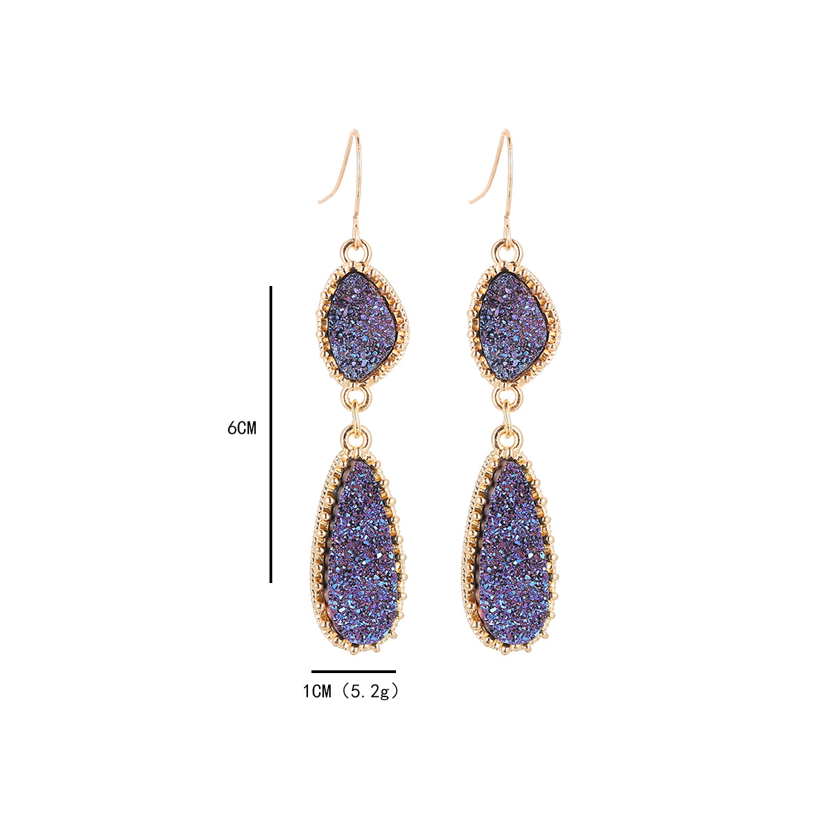 Wholesale Jewelry Simple Style Classic Style Water Droplets Alloy Resin Inlay Drop Earrings display picture 7