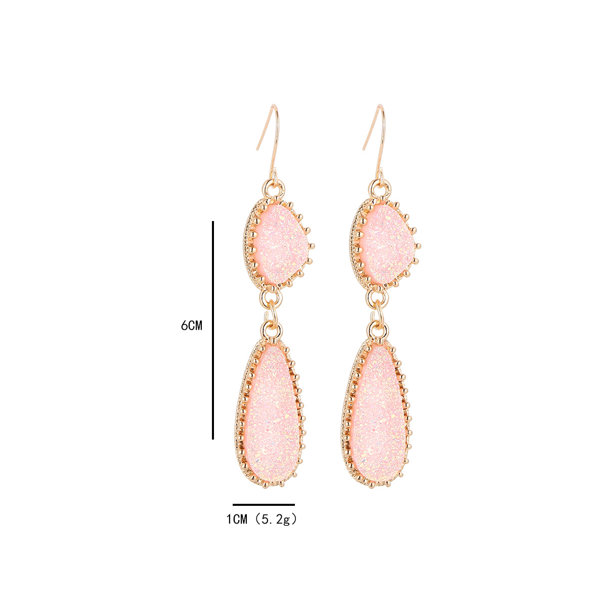 Wholesale Jewelry Simple Style Classic Style Water Droplets Alloy Resin Inlay Drop Earrings display picture 10