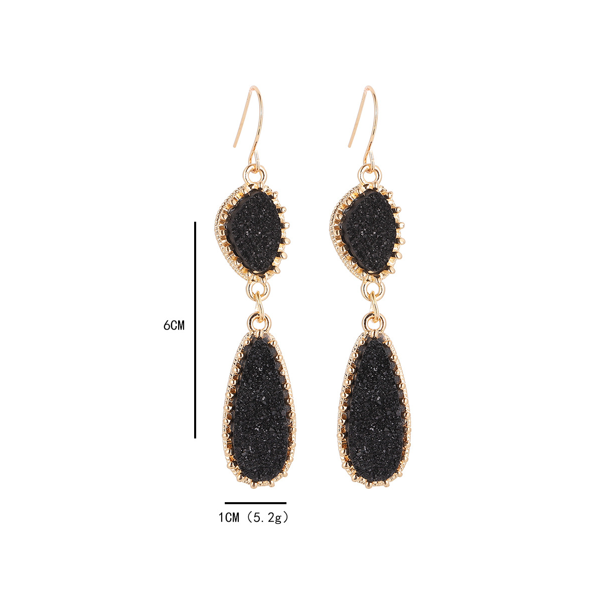 Wholesale Jewelry Simple Style Classic Style Water Droplets Alloy Resin Inlay Drop Earrings display picture 11