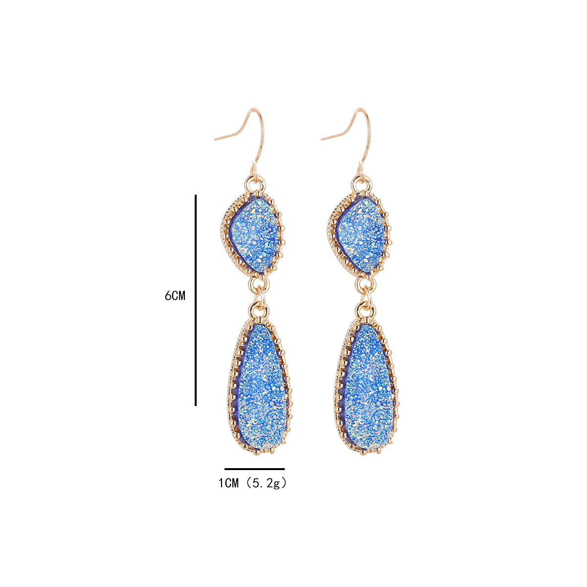 Wholesale Jewelry Simple Style Classic Style Water Droplets Alloy Resin Inlay Drop Earrings display picture 14