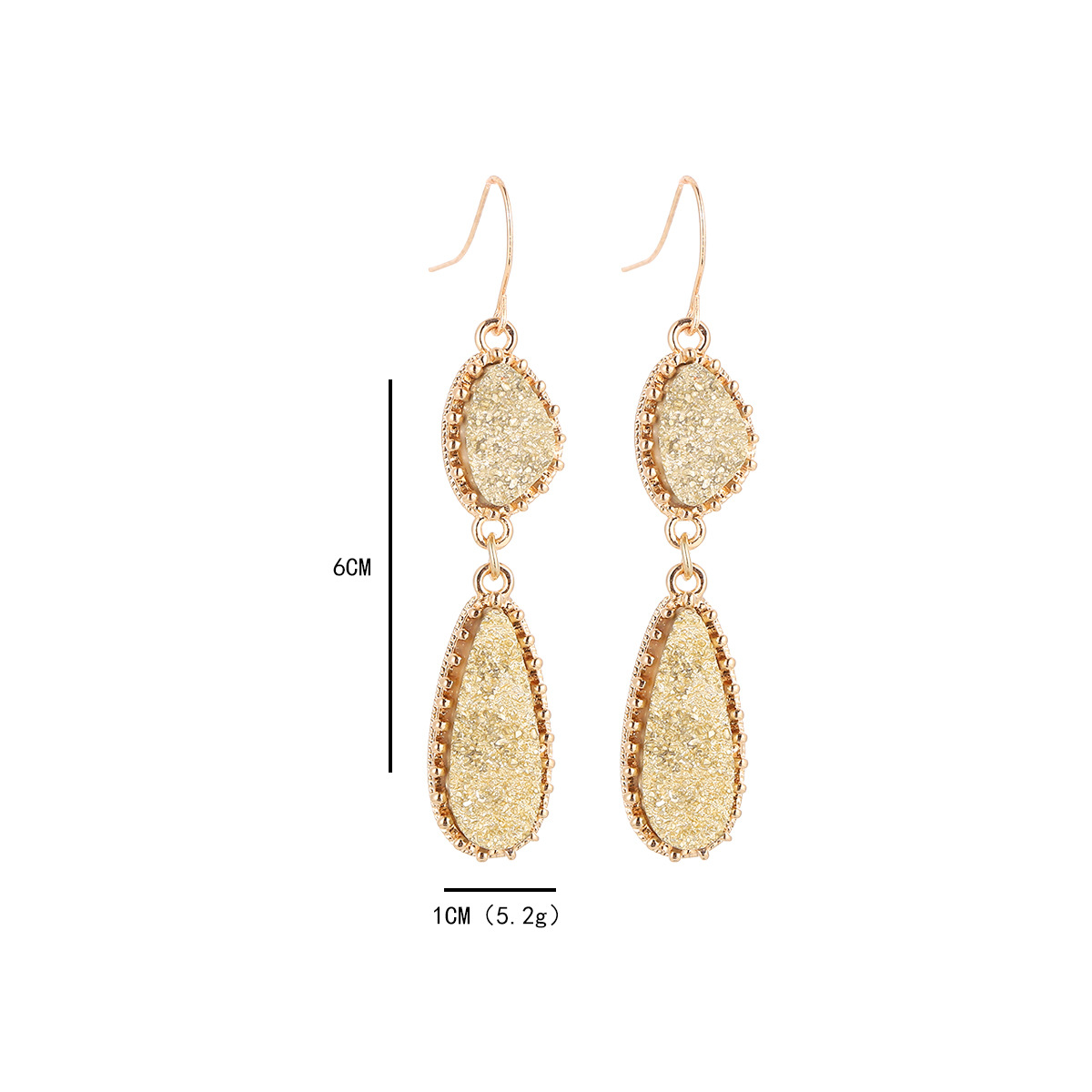 Wholesale Jewelry Simple Style Classic Style Water Droplets Alloy Resin Inlay Drop Earrings display picture 16