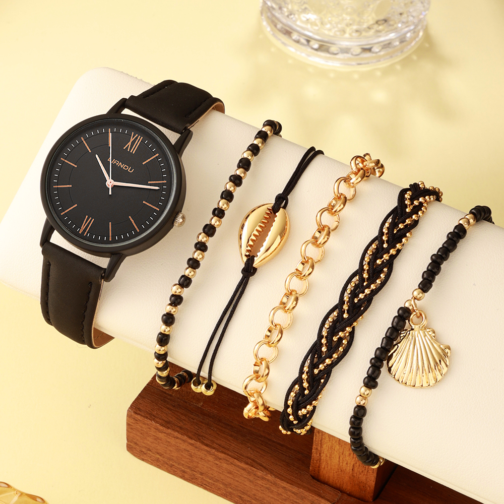 Vintage Style Solid Color Buckle Quartz Women's Watches display picture 13