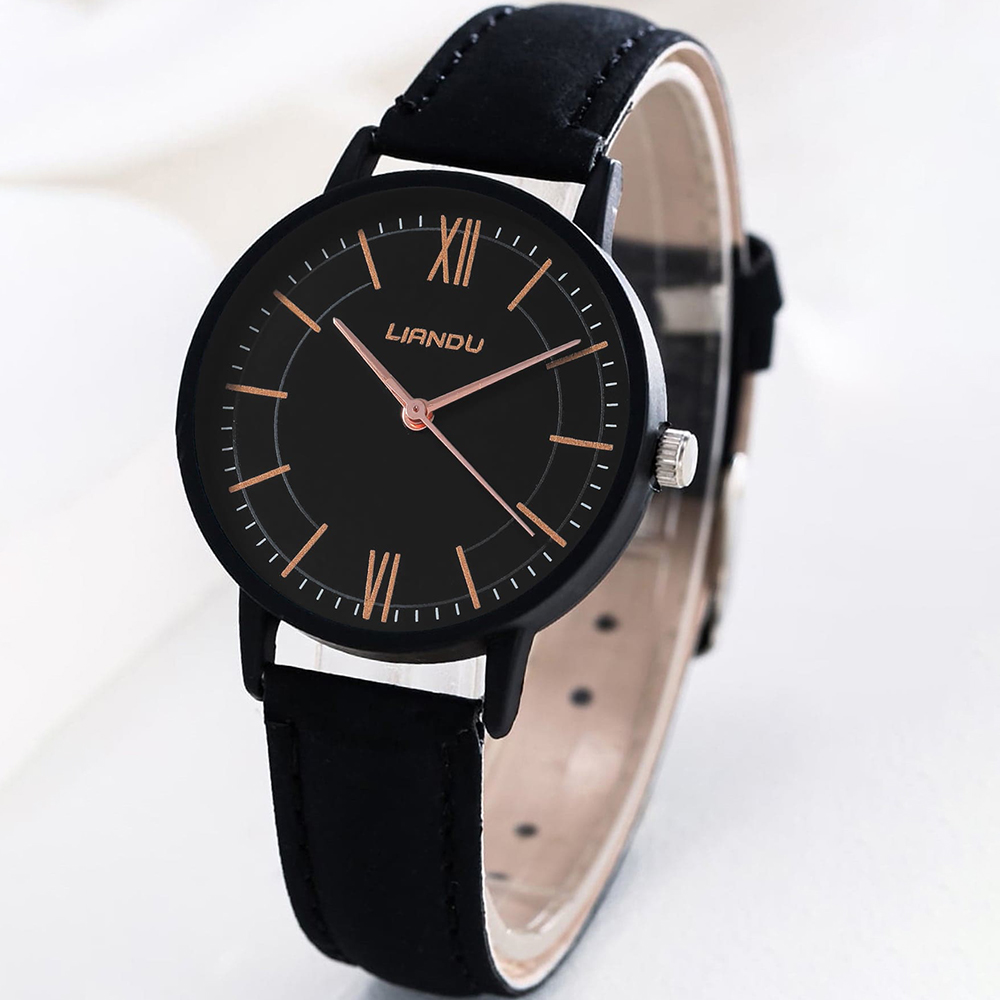 Vintage Style Solid Color Buckle Quartz Women's Watches display picture 5