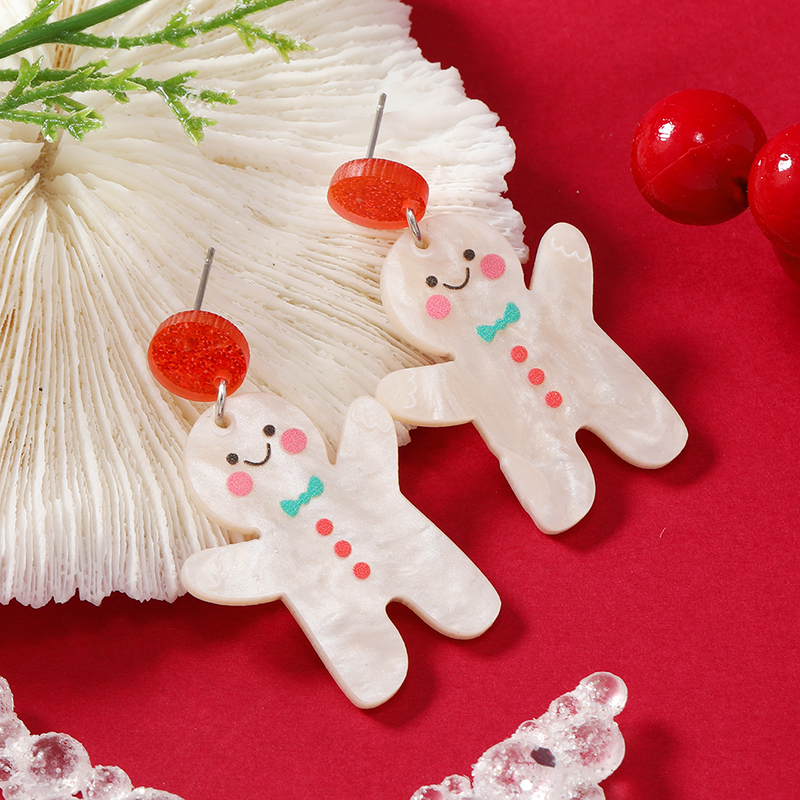 1 Pair Cartoon Style Snowman Painted Arylic Drop Earrings display picture 8