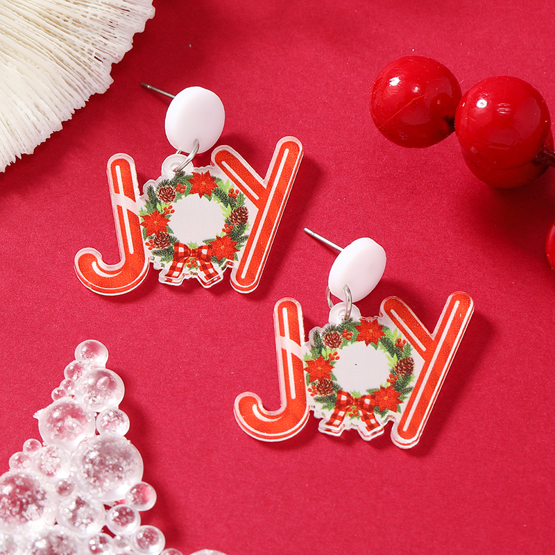 1 Pair Cartoon Style Snowman Painted Arylic Drop Earrings display picture 17
