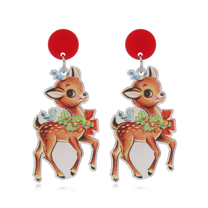 1 Pair Cartoon Style Snowman Painted Arylic Drop Earrings display picture 4