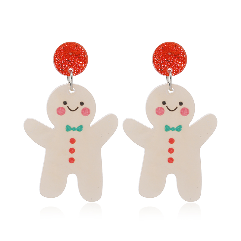 1 Pair Cartoon Style Snowman Painted Arylic Drop Earrings display picture 9