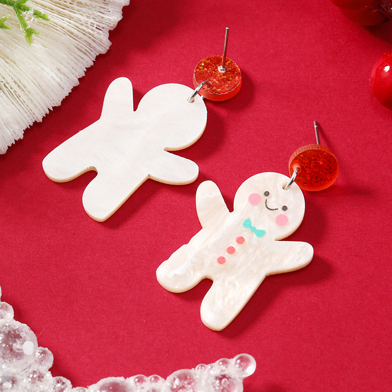 1 Pair Cartoon Style Snowman Painted Arylic Drop Earrings display picture 10