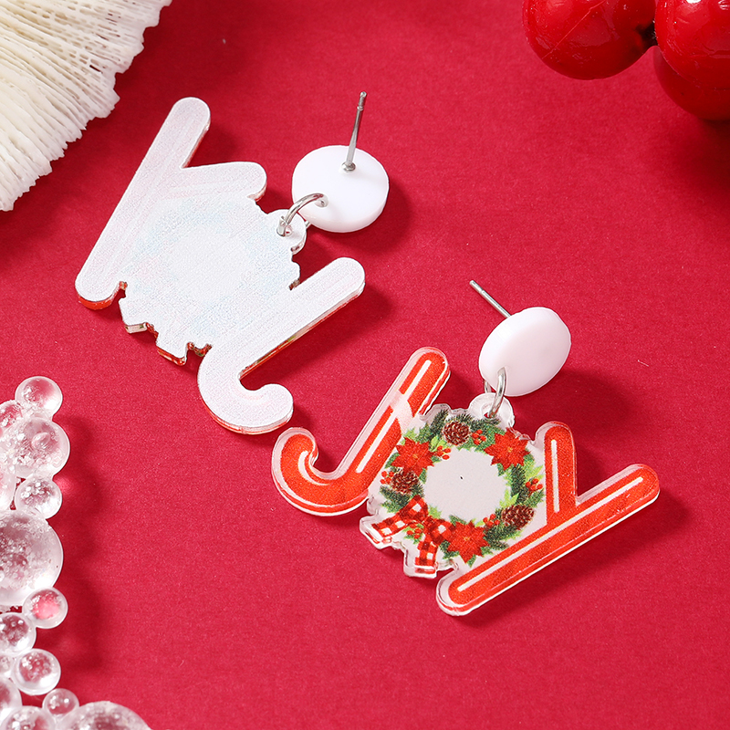 1 Pair Cartoon Style Snowman Painted Arylic Drop Earrings display picture 21