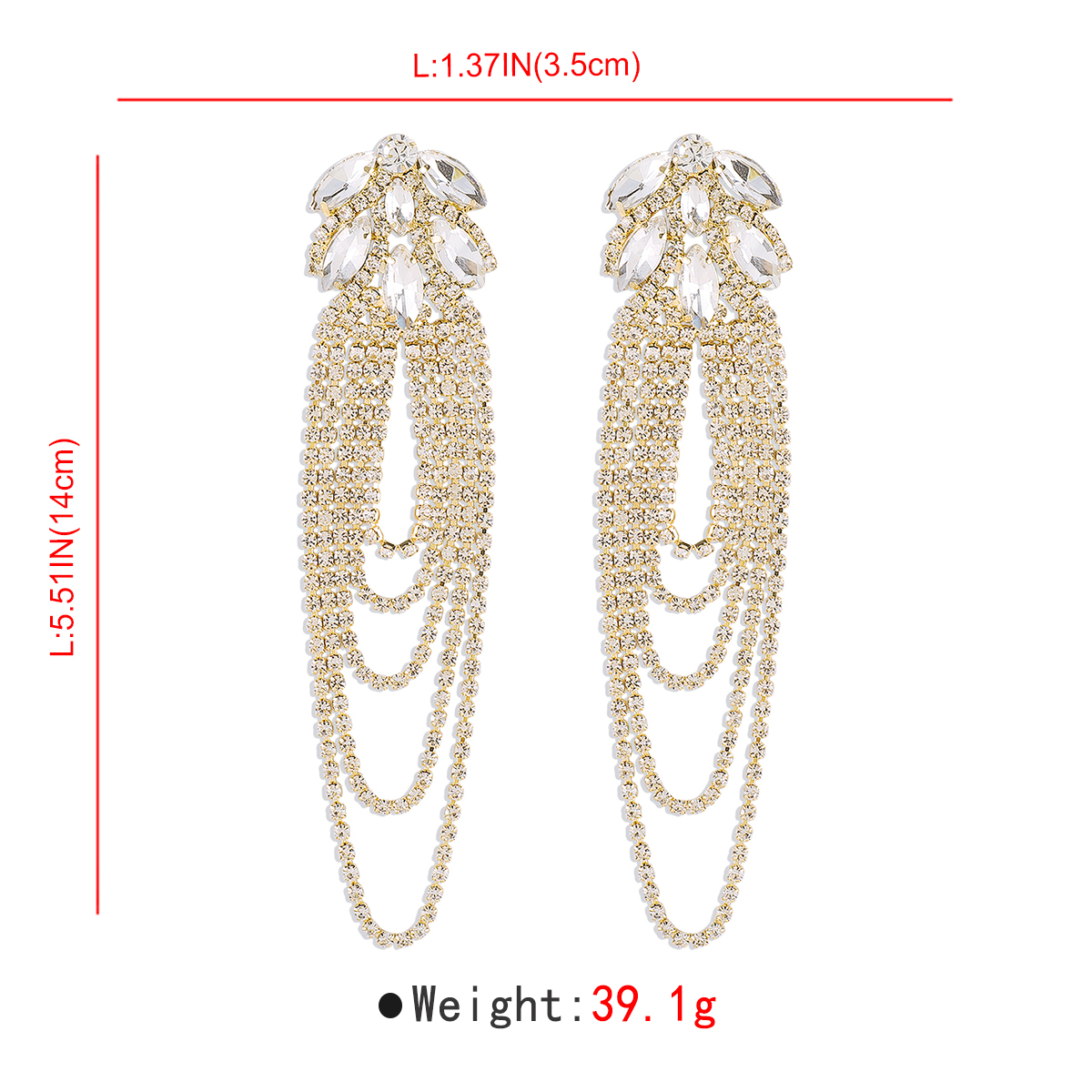 1 Pair Modern Style Simple Style Glittery Inlay Alloy Rhinestones Drop Earrings display picture 6