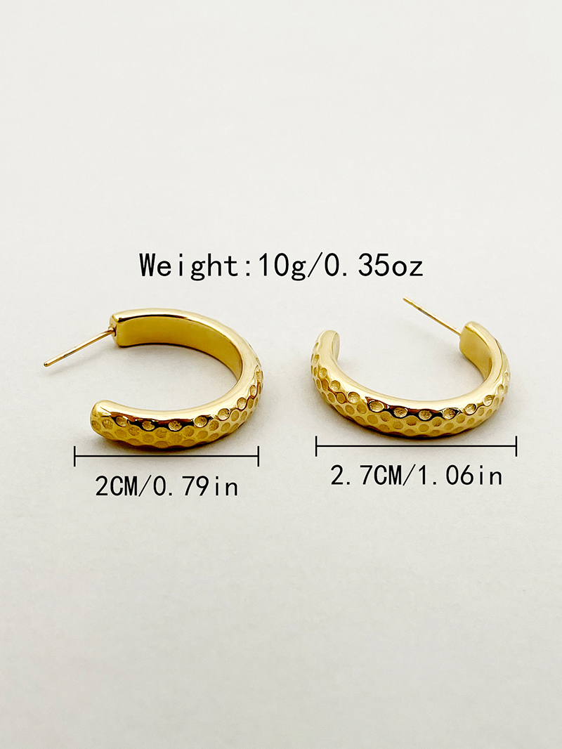 1 Pair Vacation Beach Simple Style C Shape Plating 304 Stainless Steel 14K Gold Plated Earrings display picture 11