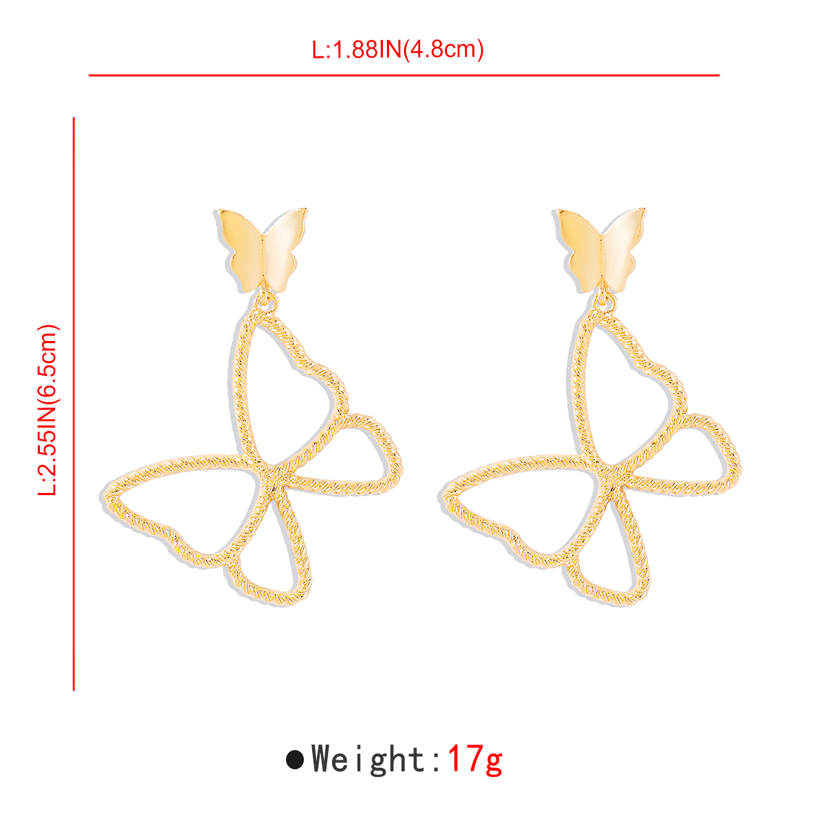 1 Pair Simple Style Butterfly Alloy Drop Earrings display picture 6