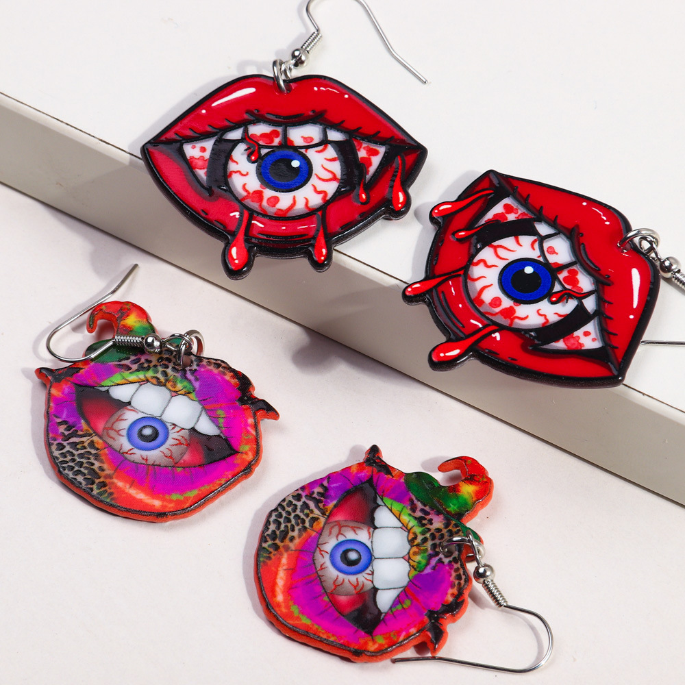 1 Pair Funny Eye Arylic Drop Earrings display picture 2