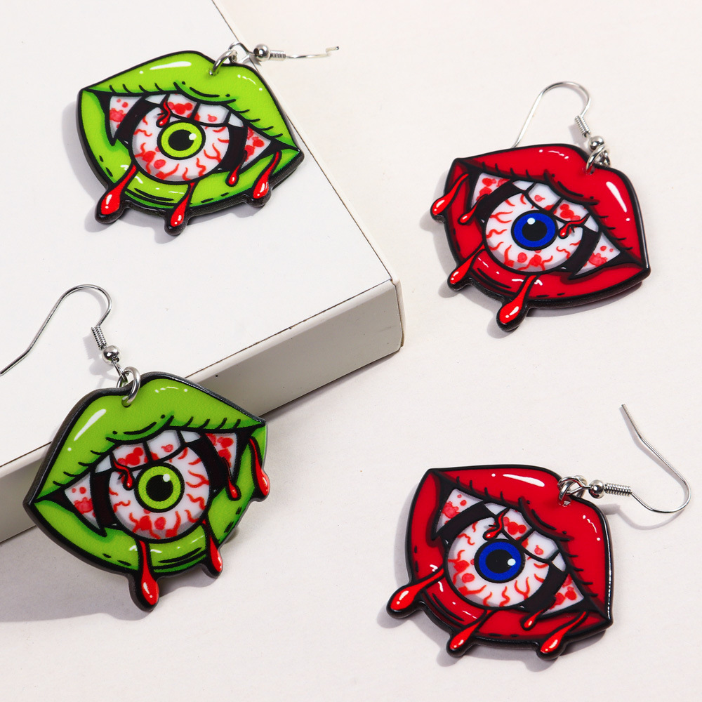 1 Pair Funny Eye Arylic Drop Earrings display picture 3