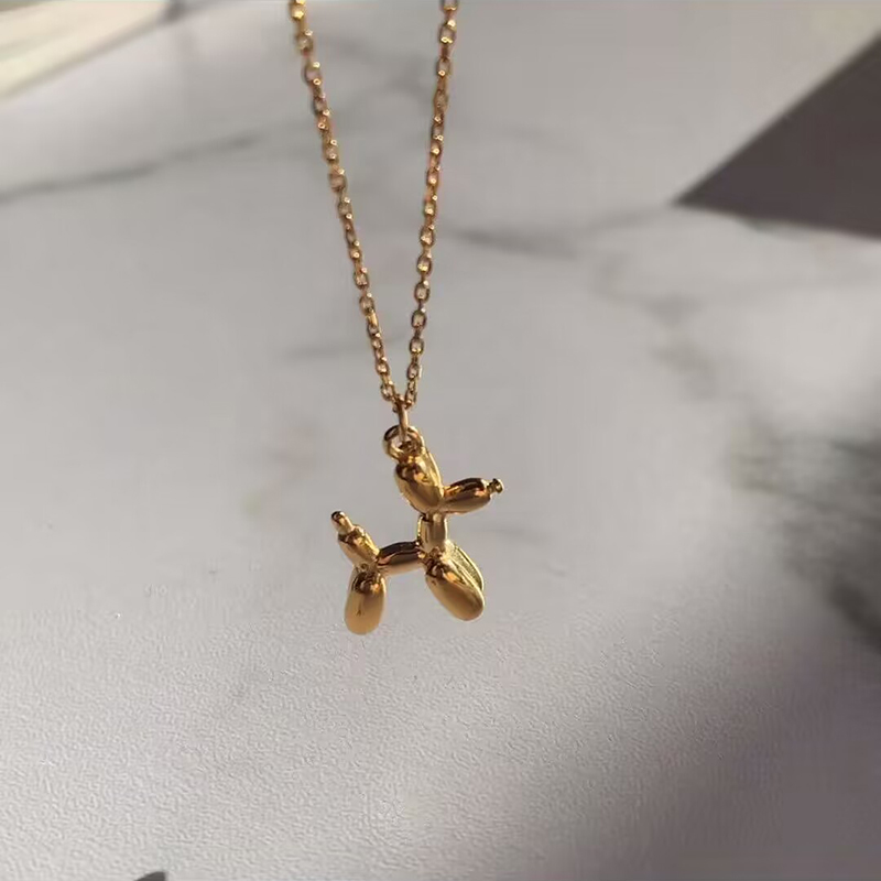 Cute French Style Animal Dog Alloy Three-dimensional Gold Plated Unisex Pendant Necklace display picture 1