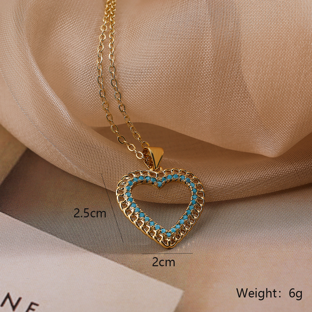 Sweet Commute Star Heart Shape Copper Plating Inlay Zircon 18k Gold Plated Pendant Necklace display picture 2