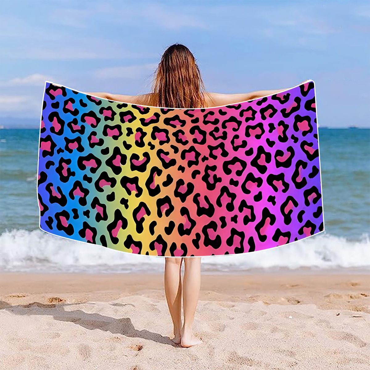 Chinoiserie Casual Vacation Color Block Superfine Fiber Beach Towel display picture 5