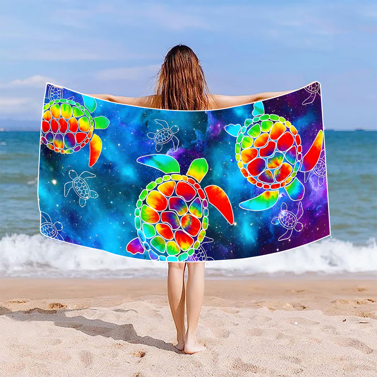 Chinoiserie Casual Vacation Color Block Superfine Fiber Beach Towel display picture 7
