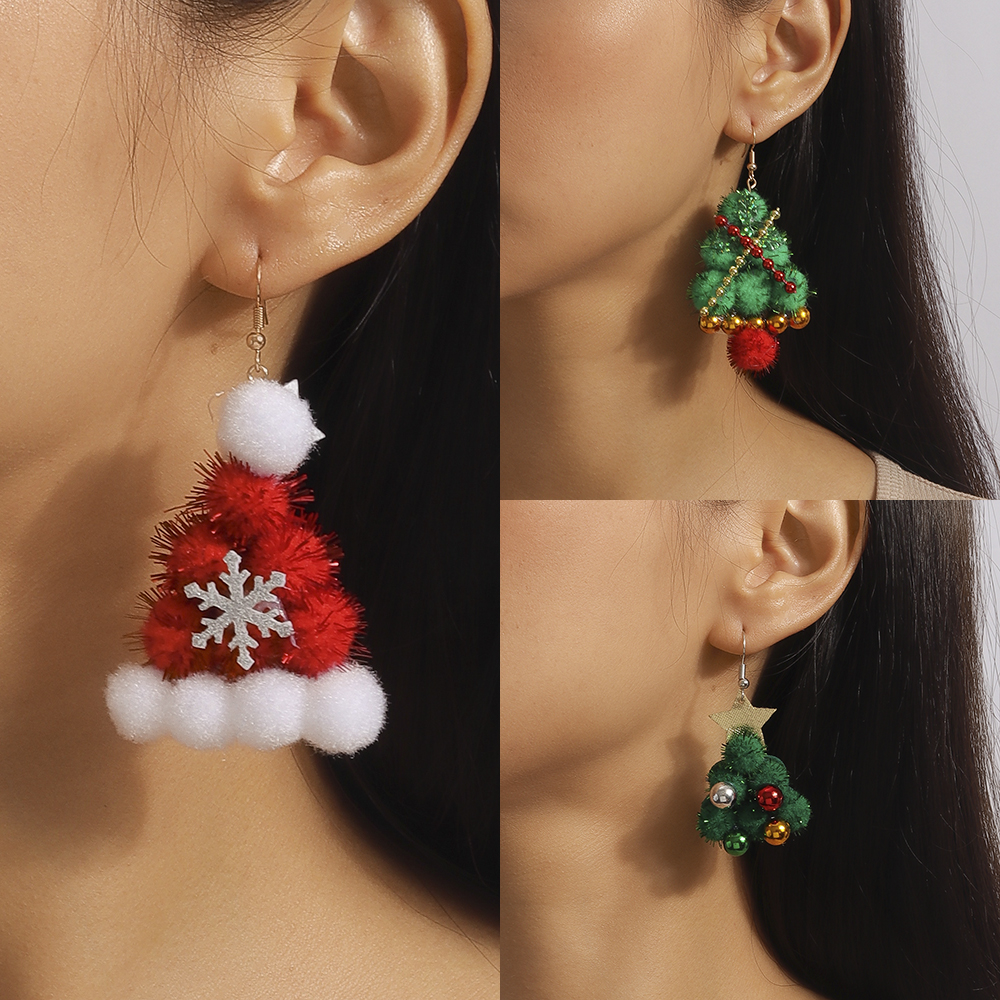 1 Pair Cute Santa Claus Zinc Alloy Drop Earrings display picture 11