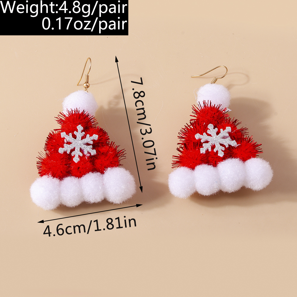 1 Paire Mignon Père Noël Alliage De Zinc Boucles D'oreilles display picture 6