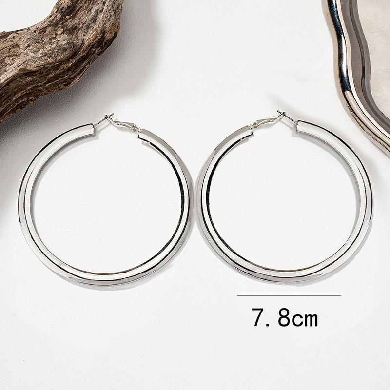 1 Pair Lady Streetwear Solid Color Plating Alloy 14k Gold Plated Hoop Earrings display picture 9