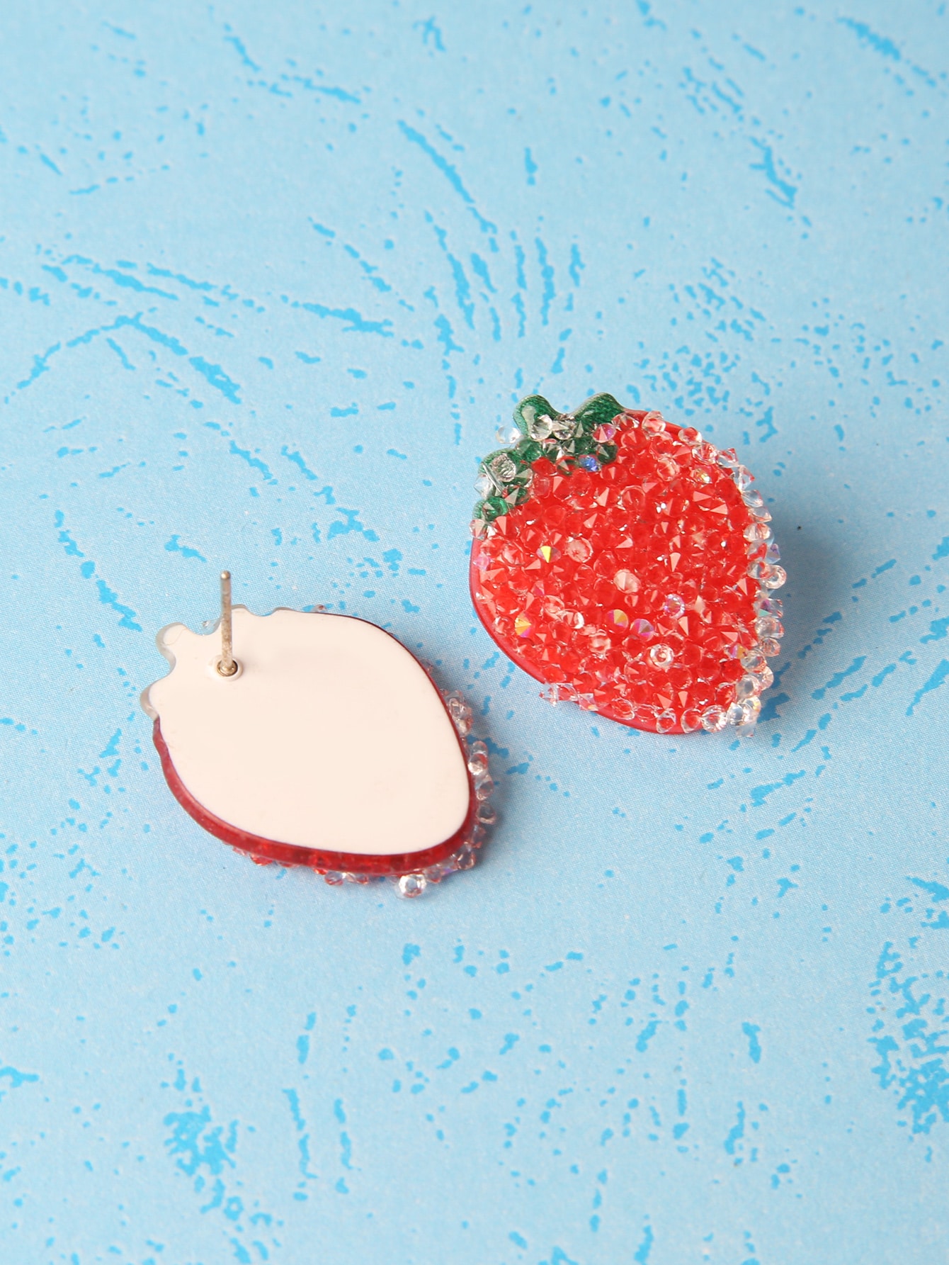 1 Pair Ig Style Cute Strawberry Synthetic Resin Ear Studs display picture 2