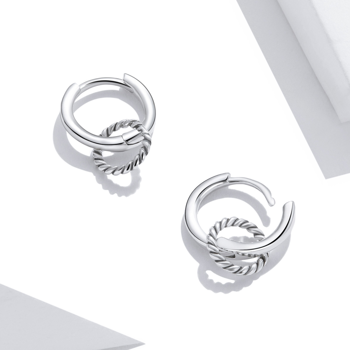 1 Paar Einfacher Stil Runden Sterling Silber Ohrringe display picture 5