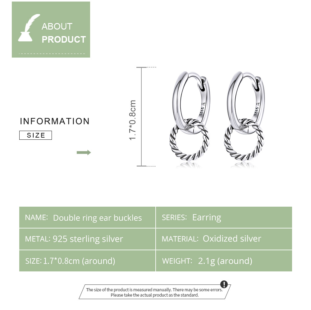 1 Paar Einfacher Stil Runden Sterling Silber Ohrringe display picture 1