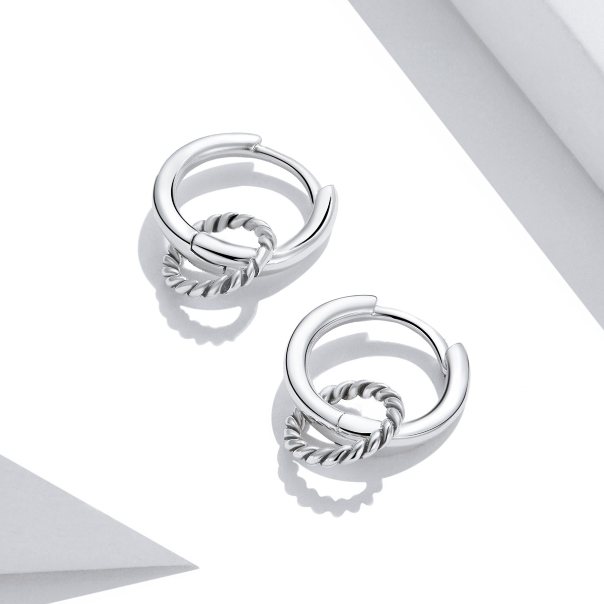 1 Paar Einfacher Stil Runden Sterling Silber Ohrringe display picture 3