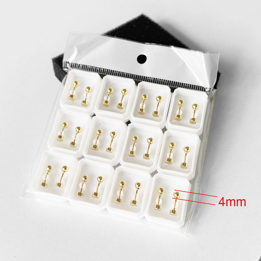 12 Pairs Simple Style Classic Style Round Polishing Plating Stainless Steel 18k Gold Plated Ear Studs display picture 10