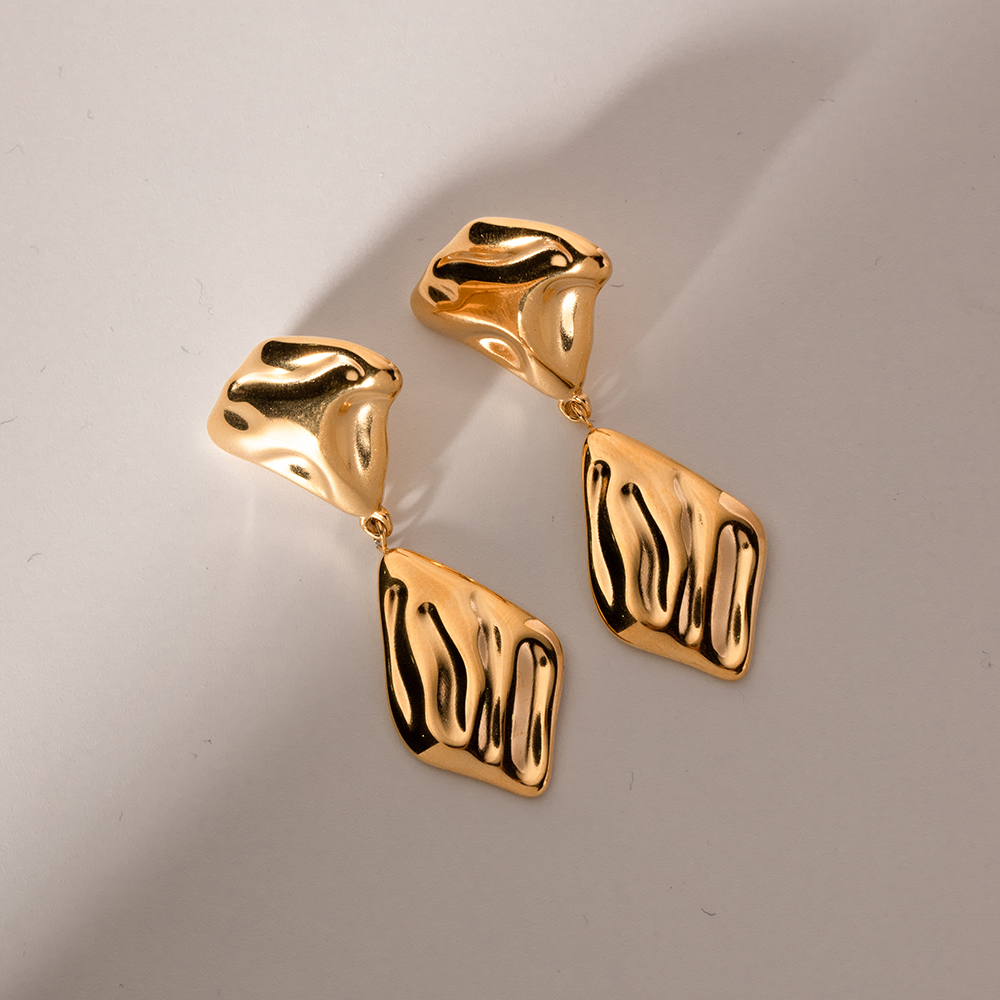 1 Pair Ig Style Irregular Plating Stainless Steel 18k Gold Plated Drop Earrings display picture 4
