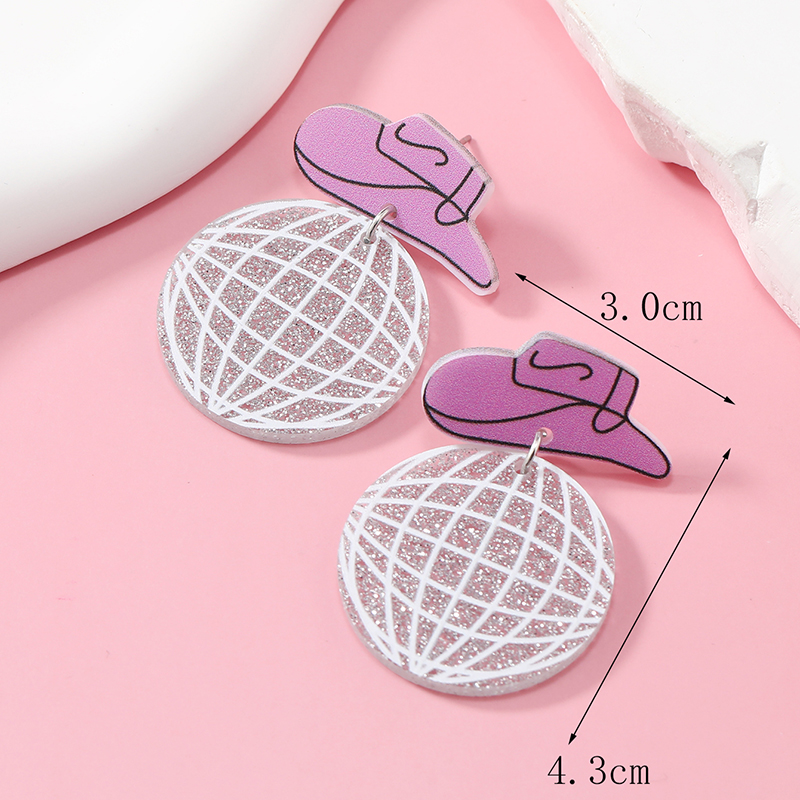 1 Pair Casual Round Mesh Arylic Drop Earrings display picture 4